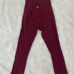 Lululemon Athletica Red Leggings High Waist Performance